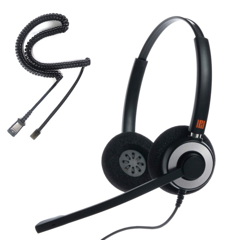 IPD IPH-165 Phone Headset with Noise Cancelling Microhone for Office and Call Center- Comapatible with Polycom VVX,Aastra,Avaya Digital, Nortel, Samsung,Mitel landline Phones - Image 1